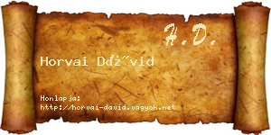 Horvai Dávid névjegykártya