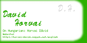 david horvai business card