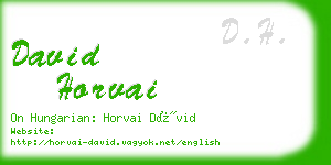 david horvai business card